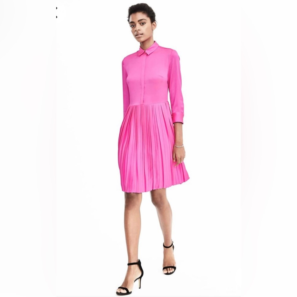Banana Republic Pink Long Sleeve Dress